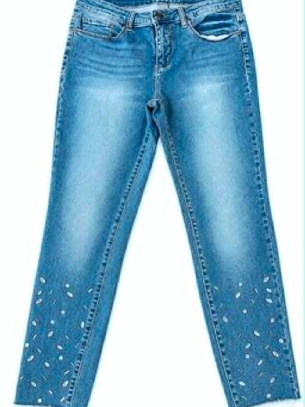 NWT Ruff Hewn Rhinestone Girlfriend Cropped Capri Jeans sz 16 Orig$95